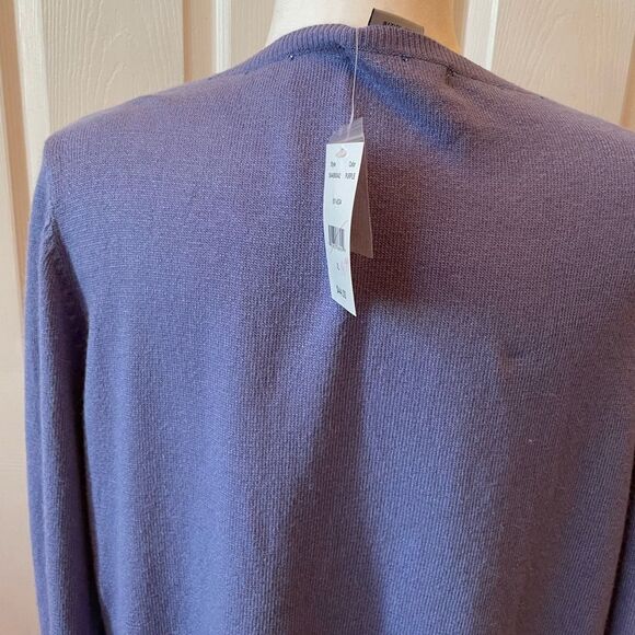 Women's Purple Silk Blend Cardigan Sweater Size XL - Picture 7 of 7